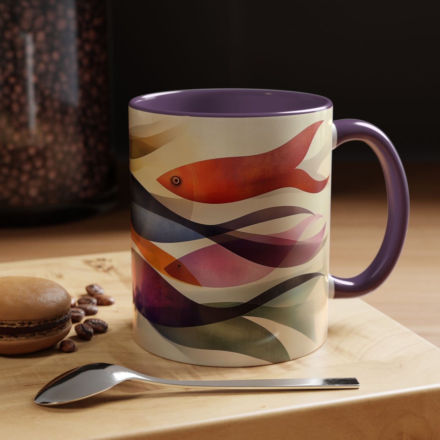 Flow of Harmony - Colorful Fish Accent Coffee Mug | Perfect for Aquatic Lovers | Unique 11oz Design