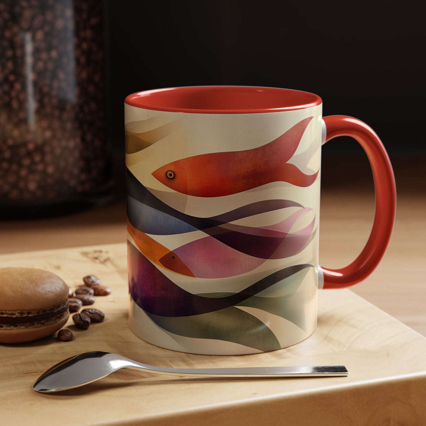 Flow of Harmony - Colorful Fish Accent Coffee Mug | Perfect for Aquatic Lovers | Unique 11oz Design