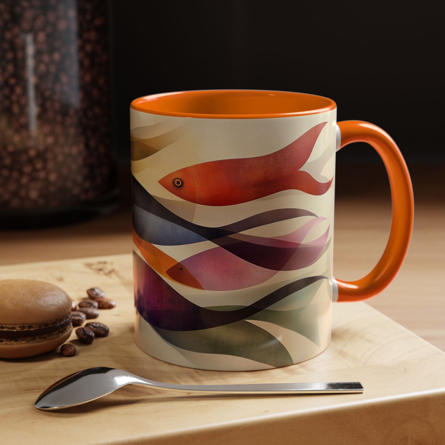 Flow of Harmony - Colorful Fish Accent Coffee Mug | Perfect for Aquatic Lovers | Unique 11oz Design