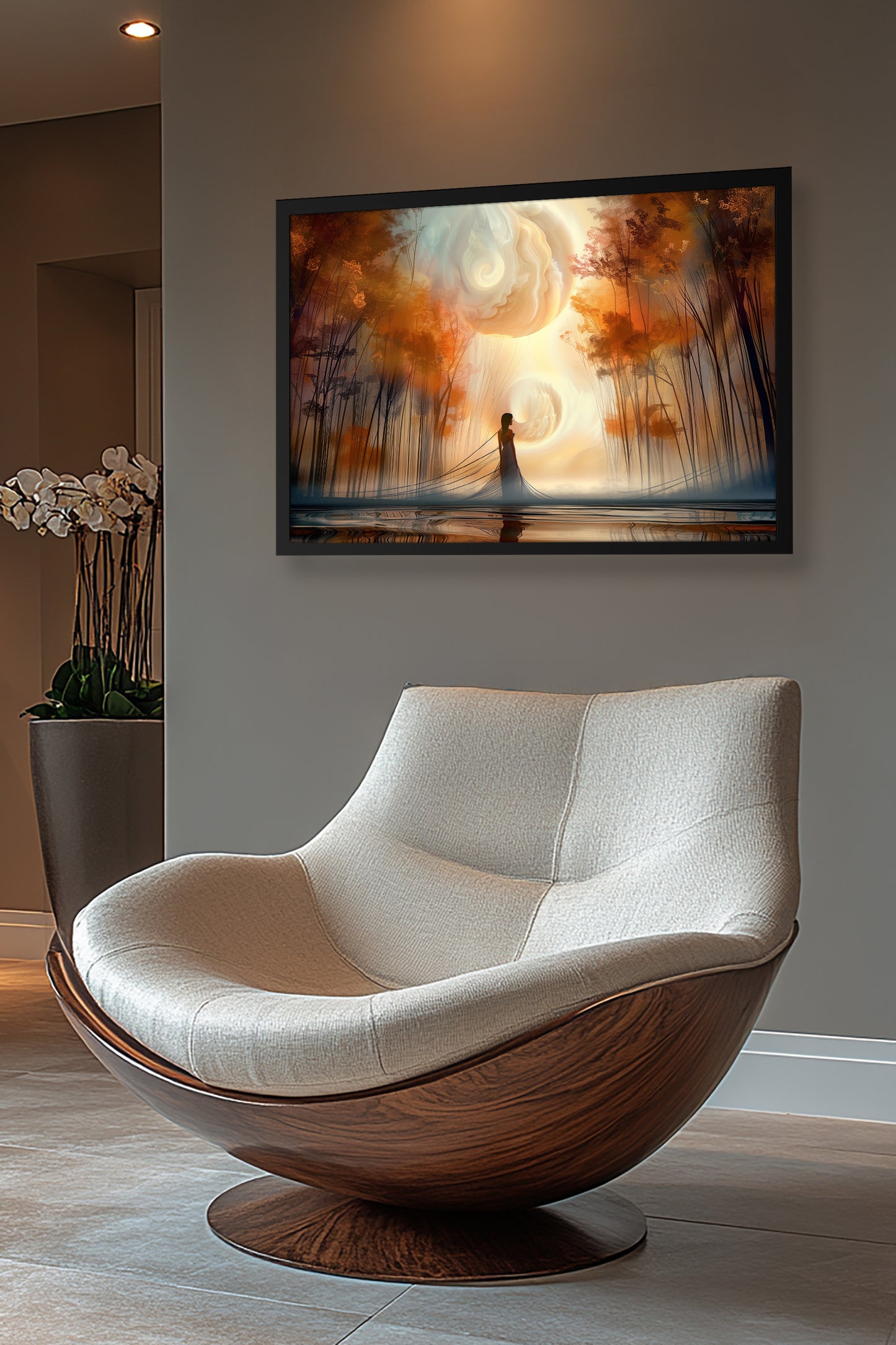 Threads of the Celestial Dream - Serene Landscape Framed Poster - Dreamy Nature Art for Home Décor