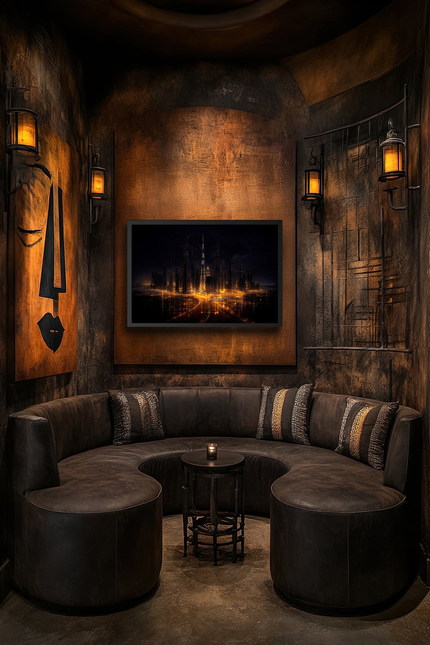 Circuit of the Night - Framed Modern Cityscape Fine Art Print – Urban Decor for Home & Office