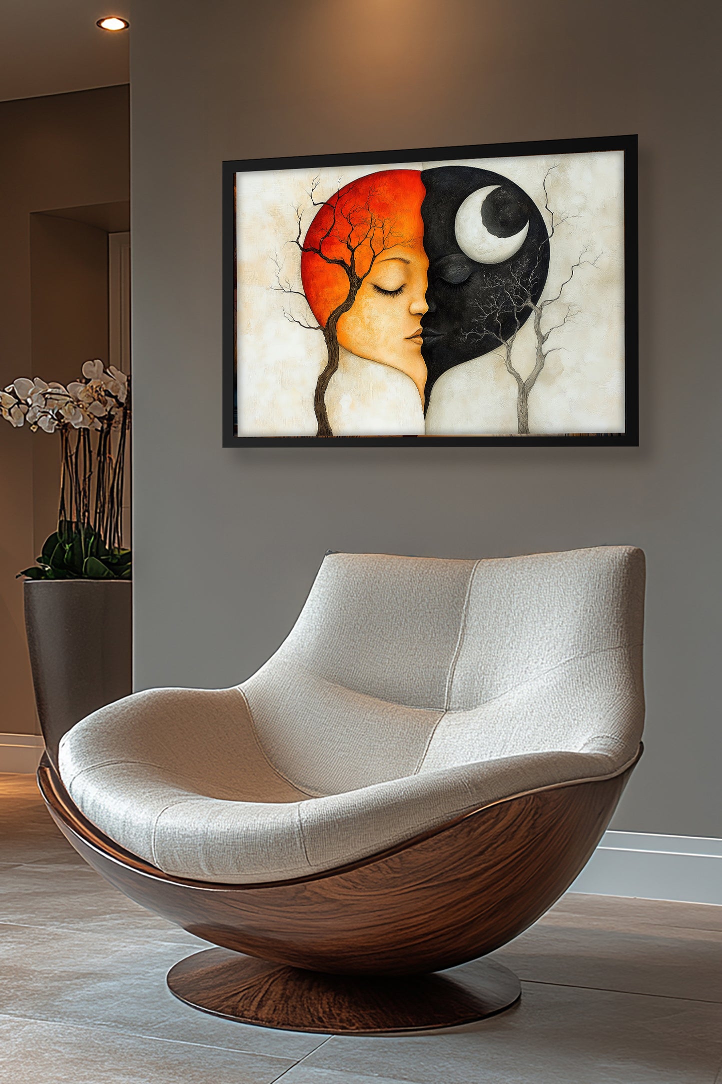 Eclipse of the Soul - Abstract Love Framed Poster Art Print, Wall Decor, Gift for Couples, Home Decoration, Romantic Art Print, Unique Gift for Her