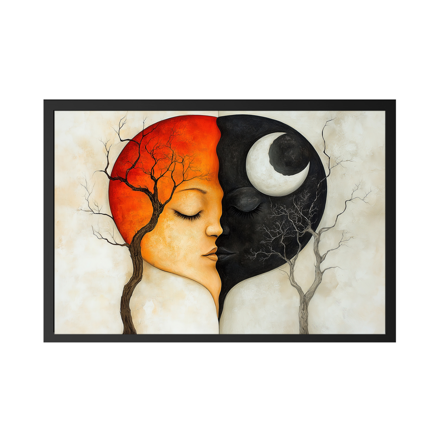 Eclipse of the Soul - Abstract Love Framed Poster Art Print, Wall Decor, Gift for Couples, Home Decoration, Romantic Art Print, Unique Gift for Her