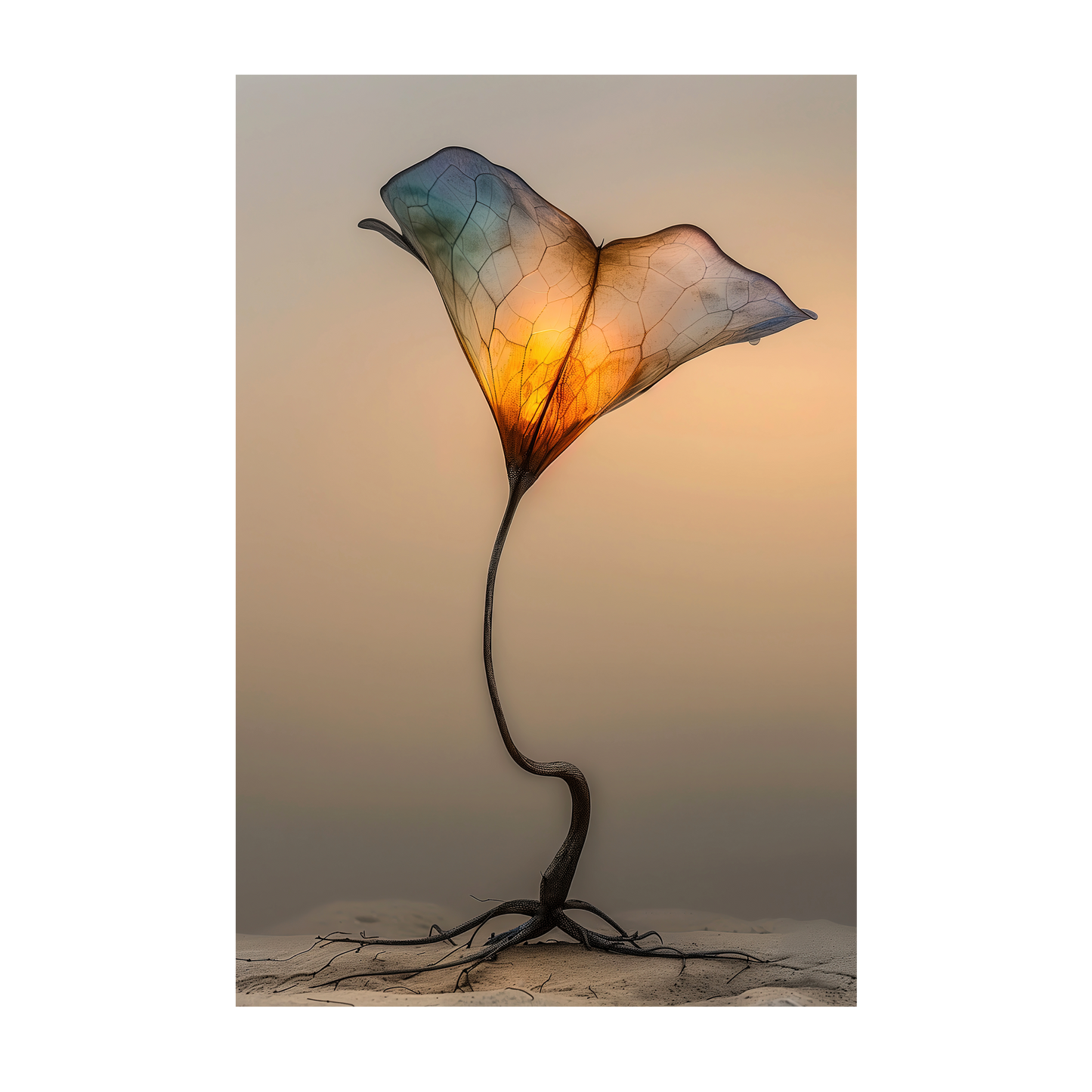 Ephemeral Bloom - Surreal Nature Decor for Home and Office, Artistic Nature Poster, Wall Art, Floral Design, Modern Aesthetic, Gift for Plant Lovers