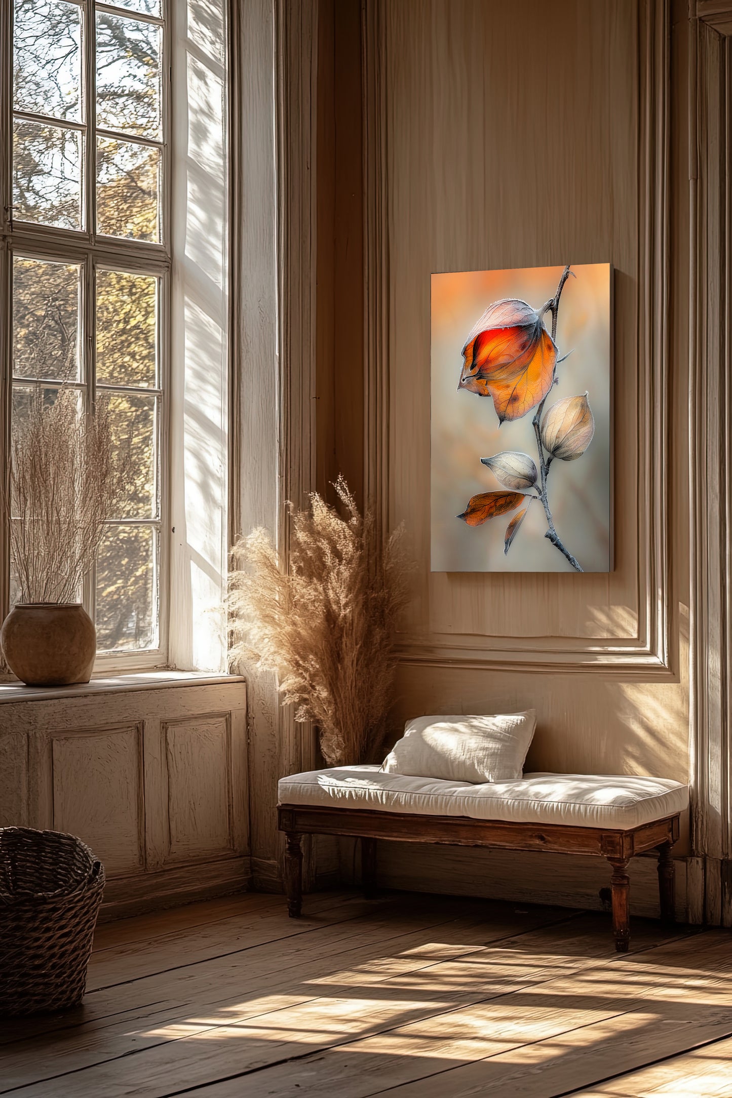 Frozen Ember - Botanical Fine Art Print - Autumn Leaves Wall Decor