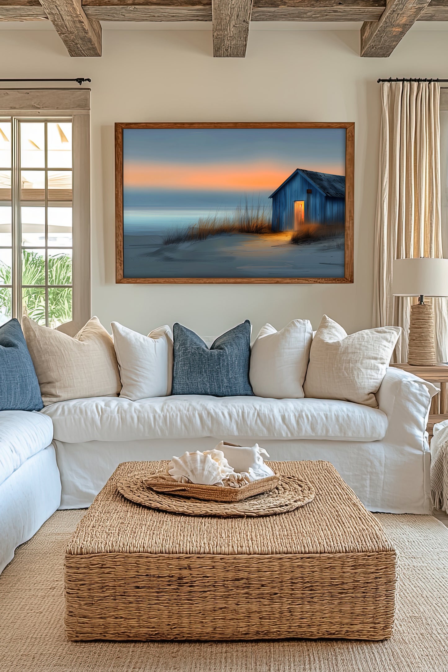 Harbor of Quiet Dreams - Tranquil Coastal Fine Art Print - Serene Beach Cabin Artwork - Beach House Art Print