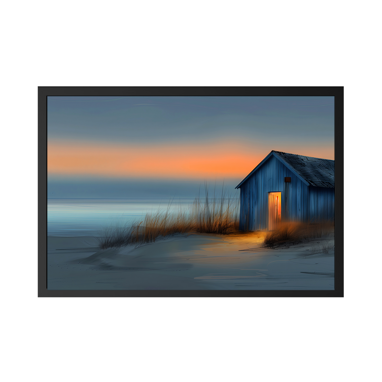 Harbor of Quiet Dreams - Coastal Serenity Framed Gliclée Prints | Beach House Artwork for Nautical Decor