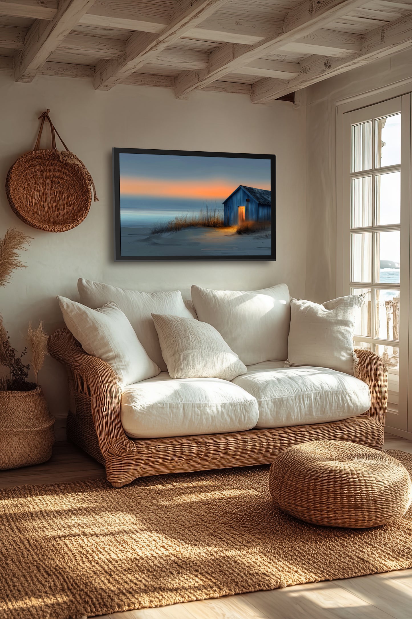 Harbor of Quiet Dreams - Coastal Serenity Framed Gliclée Prints | Beach House Artwork for Nautical Decor