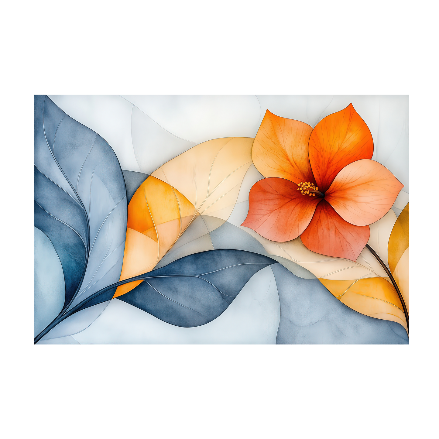 Harmony in Bloom - Elegant Floral Wall Art Print, Home Decor, Botanical Poster, Modern Room Decor, Gift for Her
