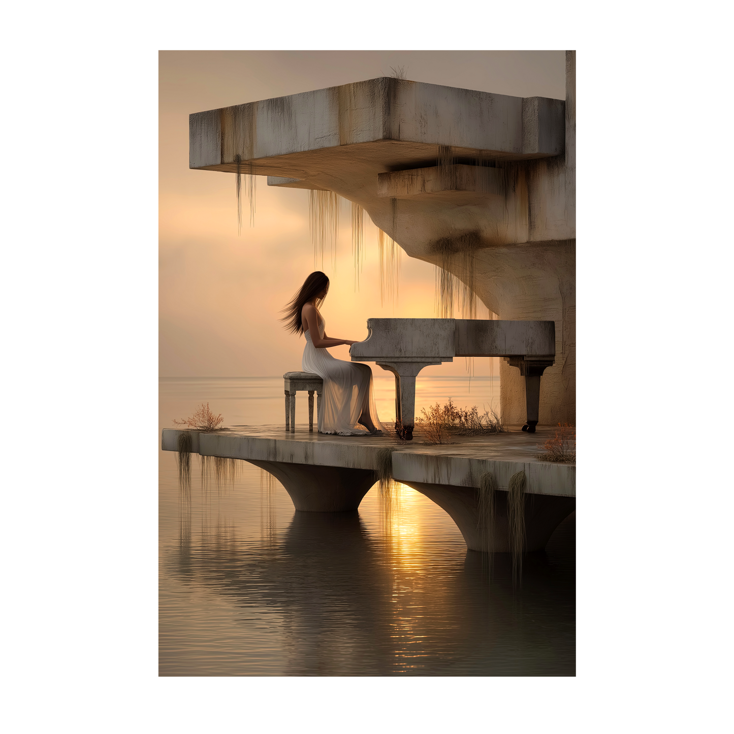 Where the Quiet Lives - Serene Piano Poster - Dreamy Aesthetic Wall Art for Music Lovers