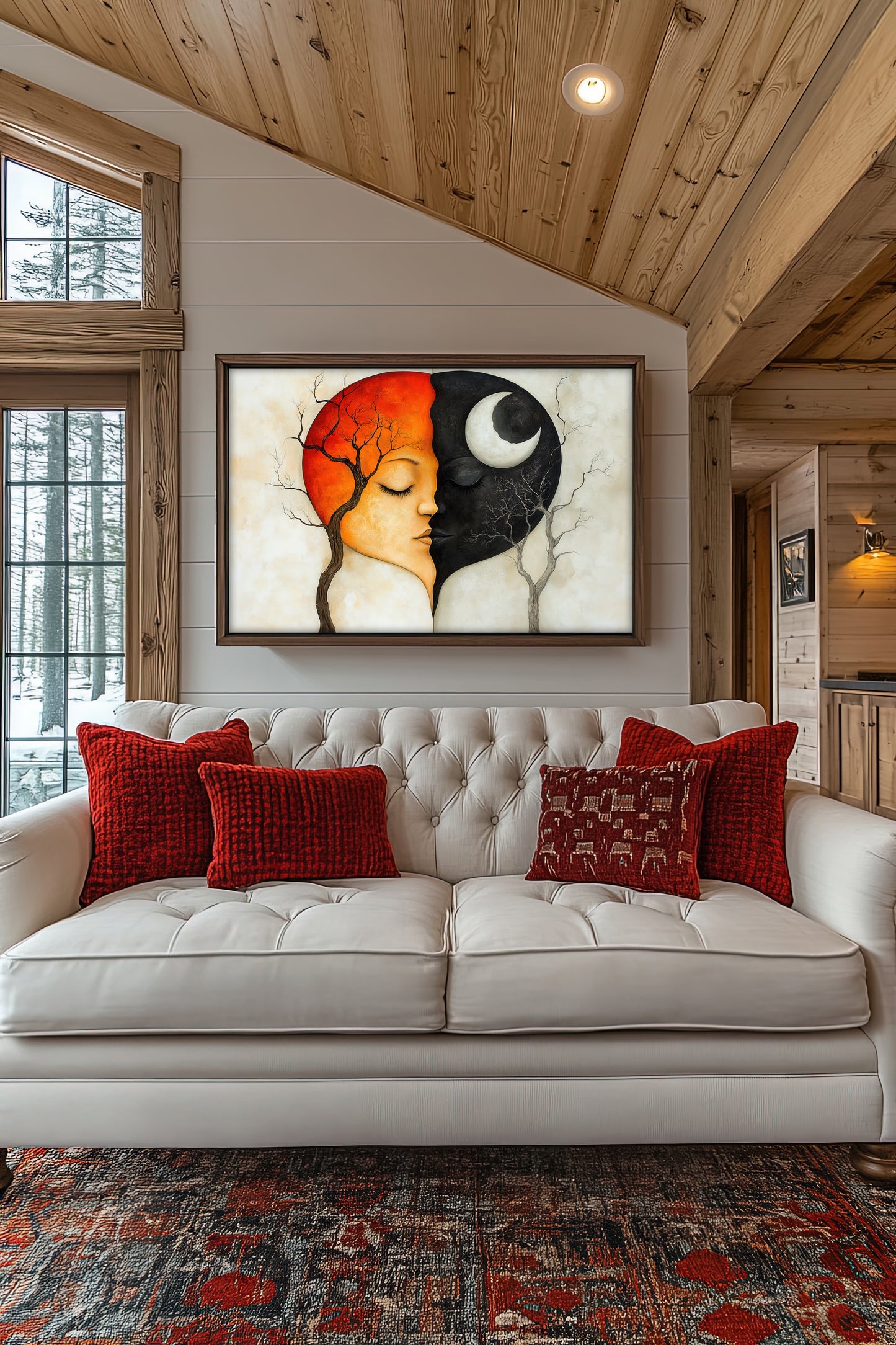 Eclipse of the Soul - Fine Art Wall Decor - Serene Yin Yang Paper Poster - Nature & Emotion Decor