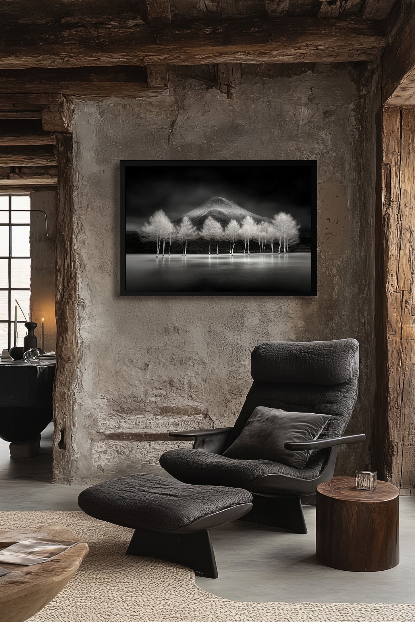 Whispers Beneath the Mountain - Serene Nature Fine Art Matte - Giclée Print - Minimalist Mountain Scene Art Print