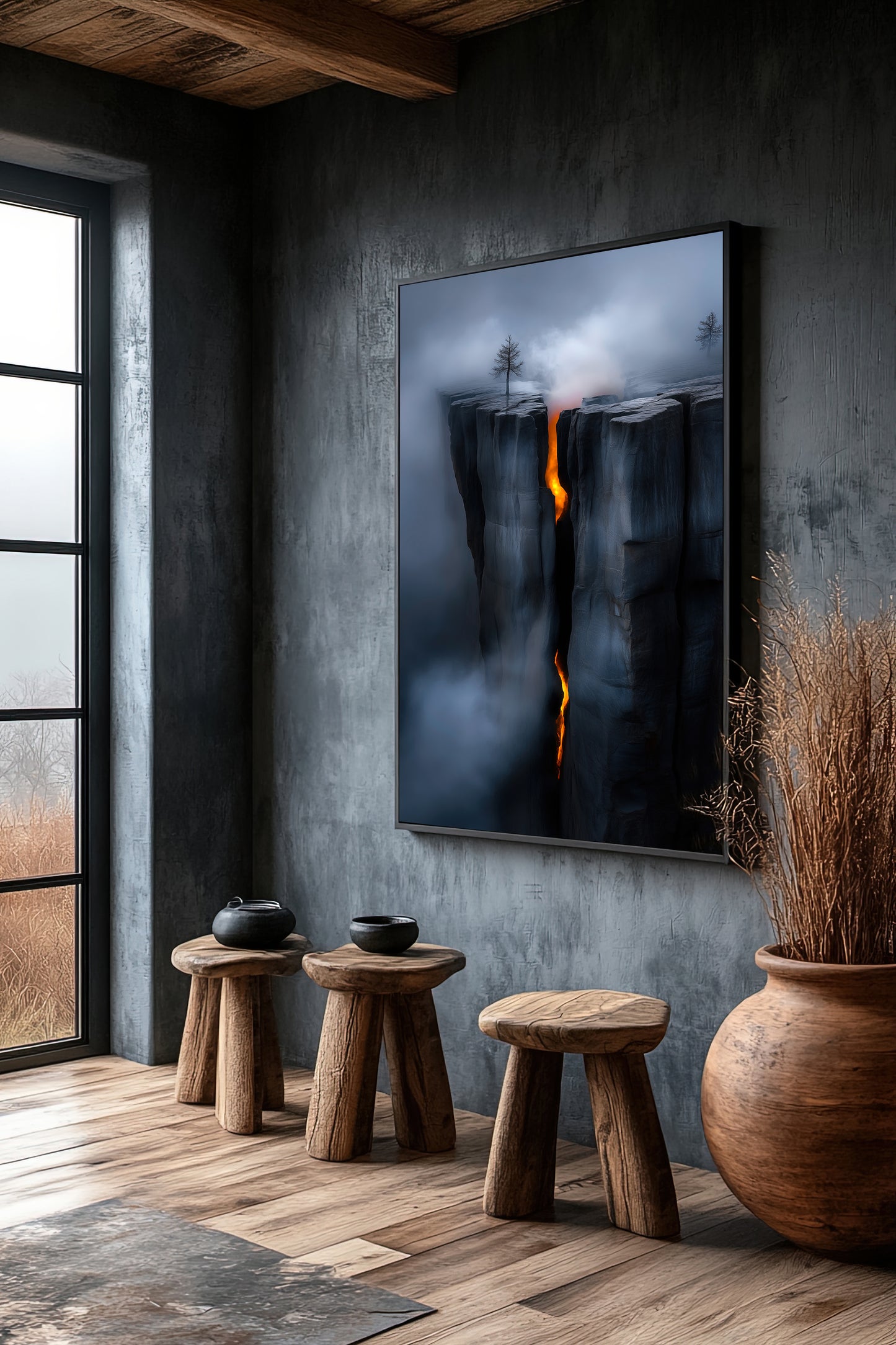 The Divide - Dramatic Landscape Canvas Art - Stretched Wall Decor