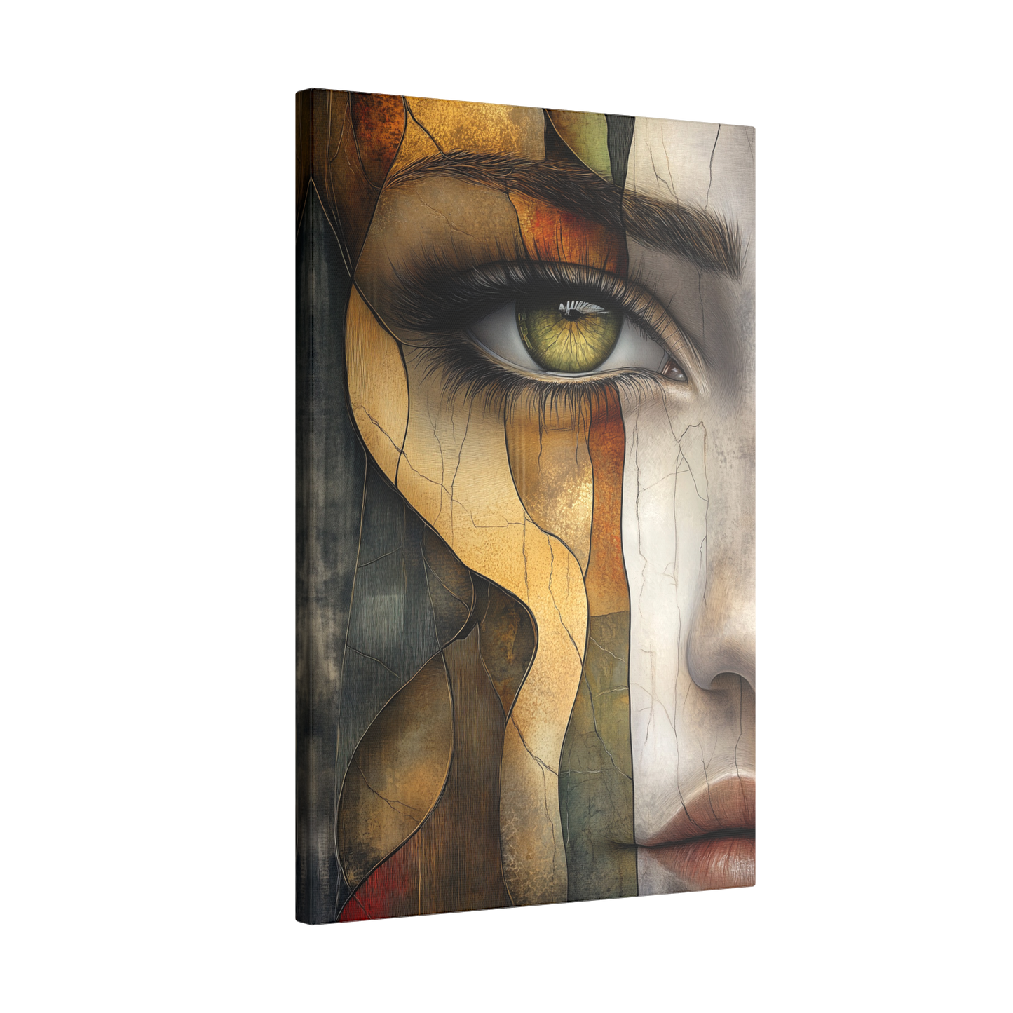 Fragments of Time - Artistic Eye Canvas Wall Art - Abstract Portrait Home Decor