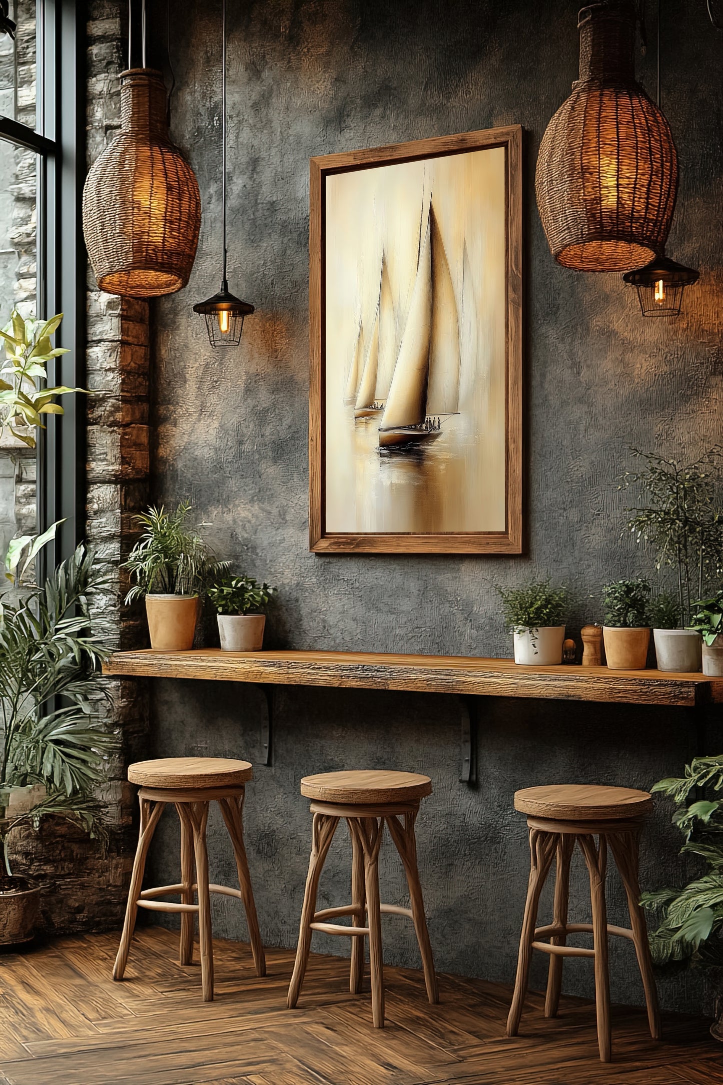 The Quiet Regatta - Sailing Serenity - Vibrant Giclée print - Nautical Wall Art for Home Decor