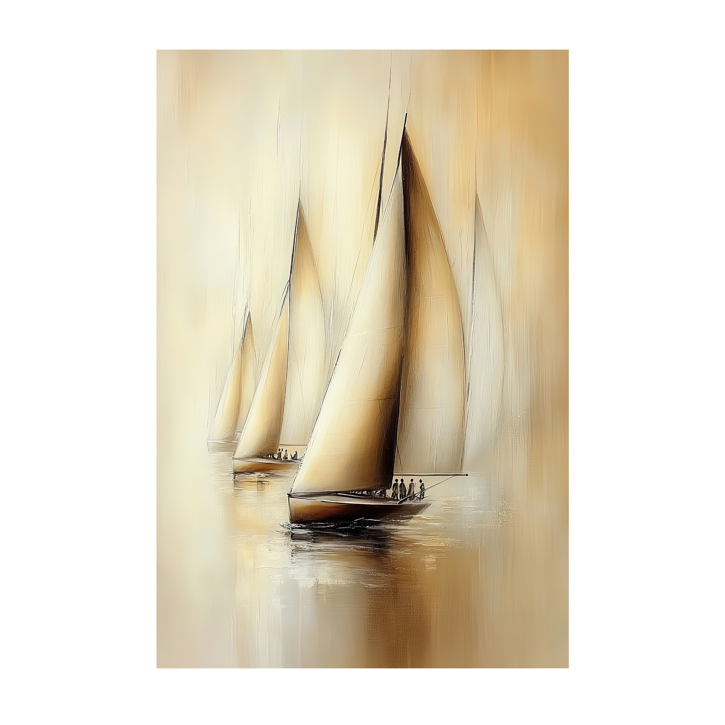The Quiet Regatta - Sailing Serenity - Vibrant Giclée print - Nautical Wall Art for Home Decor
