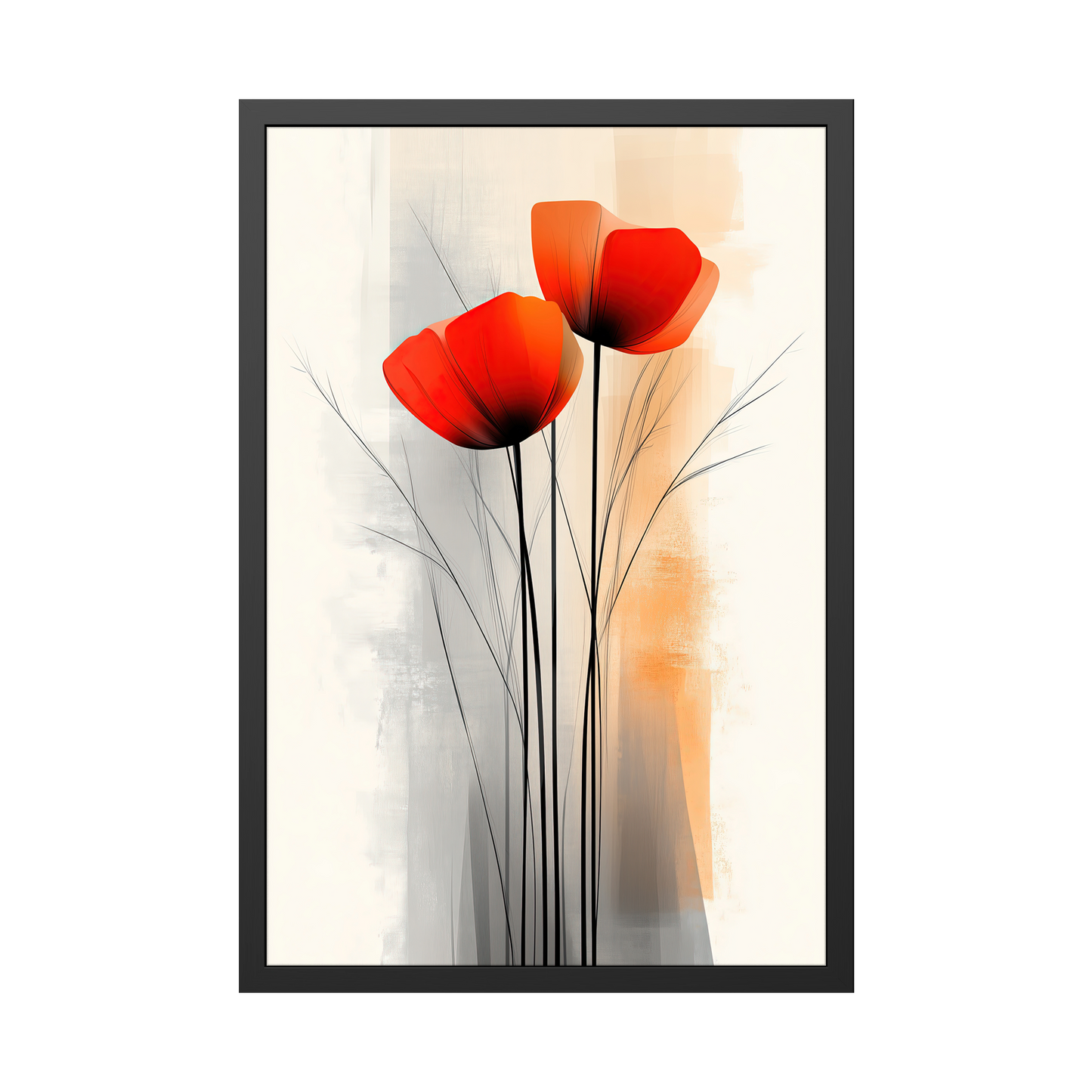 Whispers of Elegance - Elegant Floral Framed Giclée Art Print for Home Decor - Serene Nature Decor for Office