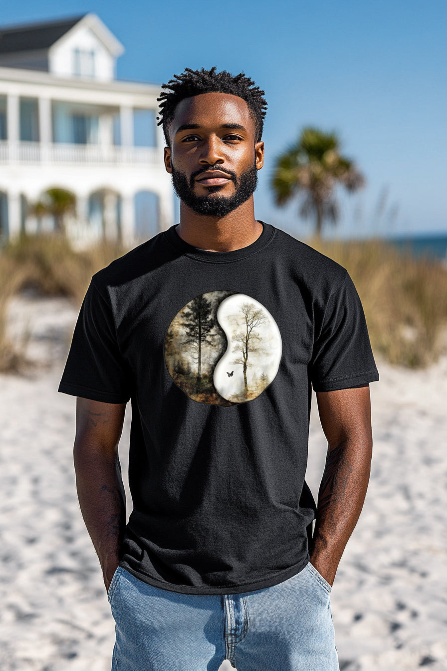 Balance of Nature - Nature-Inspired Yin Yang Unisex Tee
