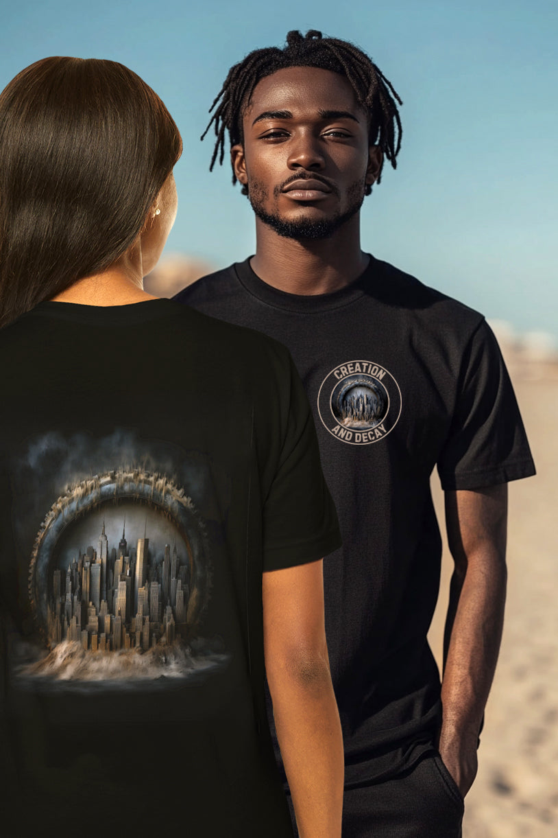 Wheel of Time - Creation and Decay Graphic Tee - Unisex Short Sleeve T-Shirt for Urban Art Lovers
